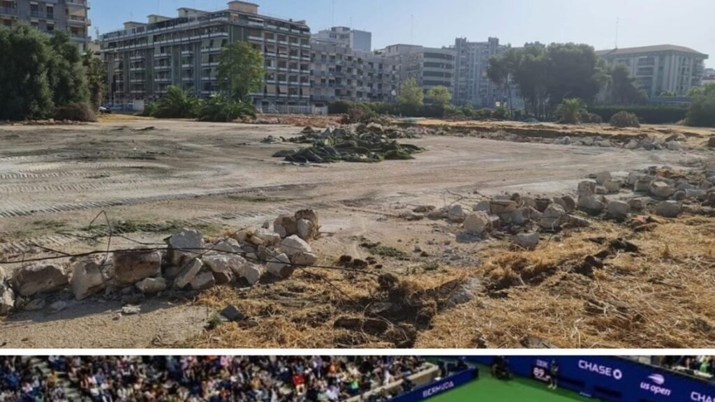 Giochi Mediterraneo, 8 campi da tennis verde e blu come Us Open